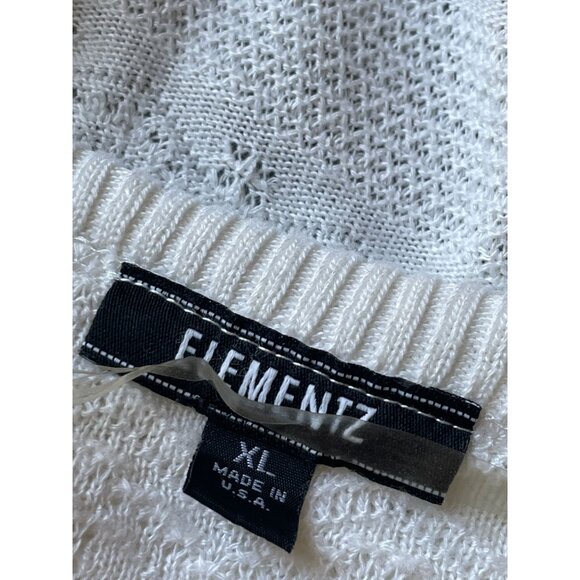 Elements white XL knit shrug light weight 3/4 sleeve open front - Picture 6 of 9